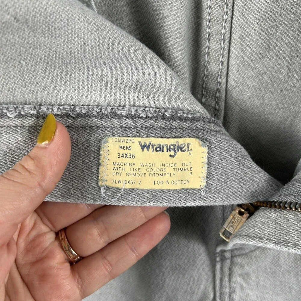 Vintage Wrangler Jeans Mens 32x35 Gray Regular Straight Ideal Zipper 3MWZPG 80s